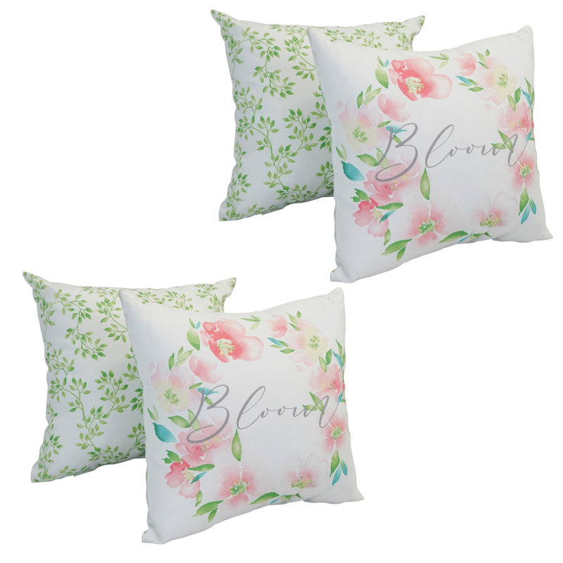 Floral Outdoor Reversible Throw Pillow