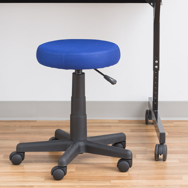 Tabouret roulant à hauteur réglable, Bleu
