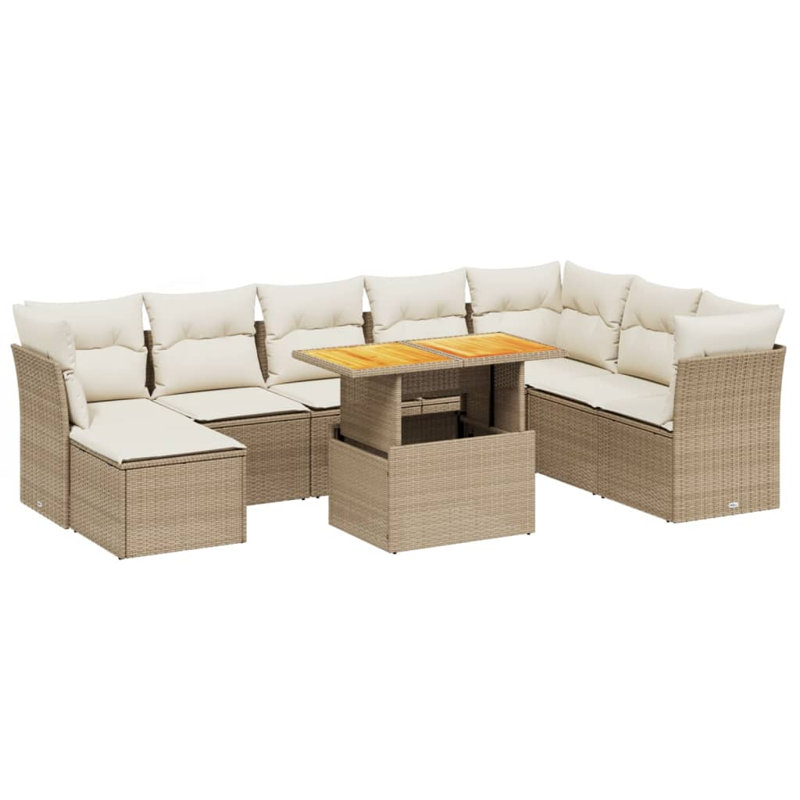 Ensemble de canapé de jardin Vidaxl PE