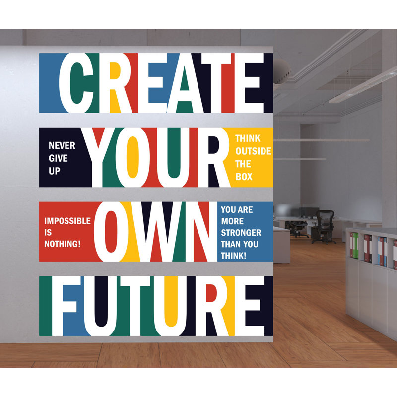 Créez votre propre idée de décalcomanie murale pour le futur bureau, H 15 po x l 18 po