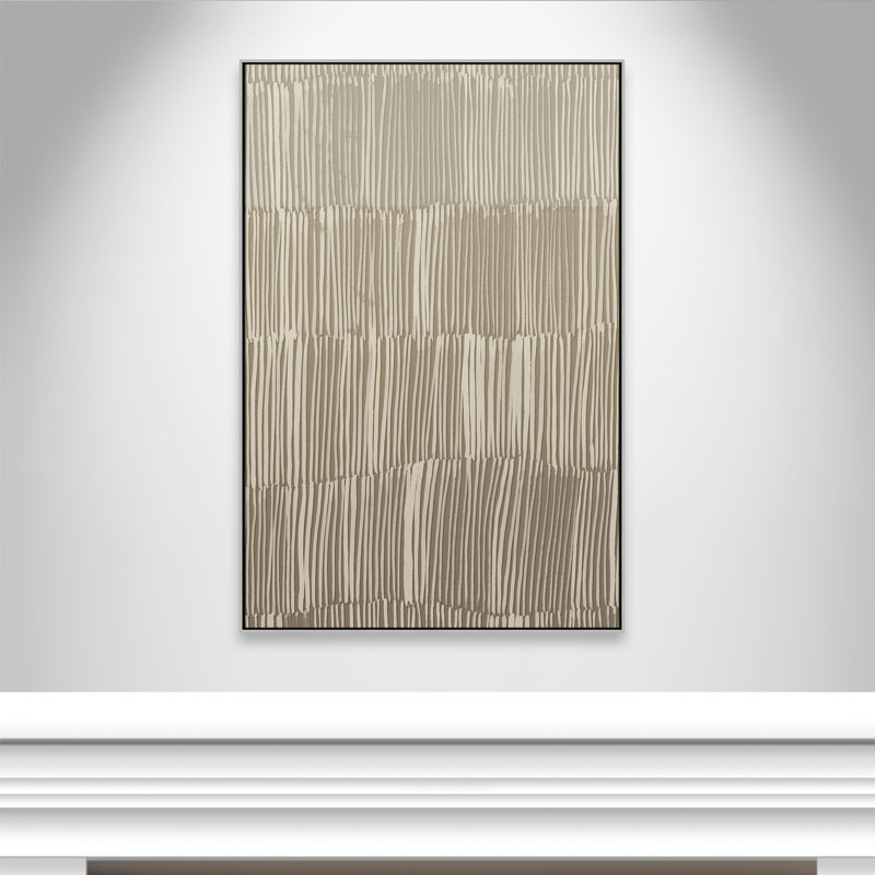 Linear Calm II Print par , Flottant argenté, H 61,5 po x l 41,5 po