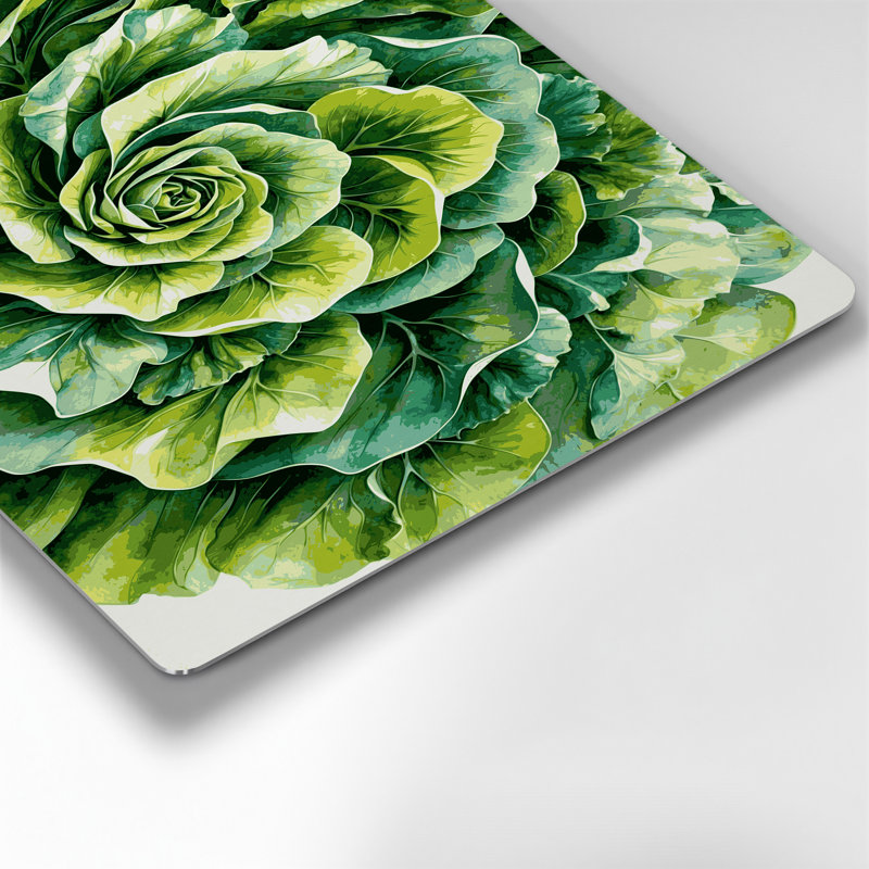 Légumes, laitue, beurre, vert, art mural en métal, 12" H x 18" W