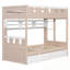 Lit superposé simple de style château avec 2 tiroirs, tablette et DEL-674623448