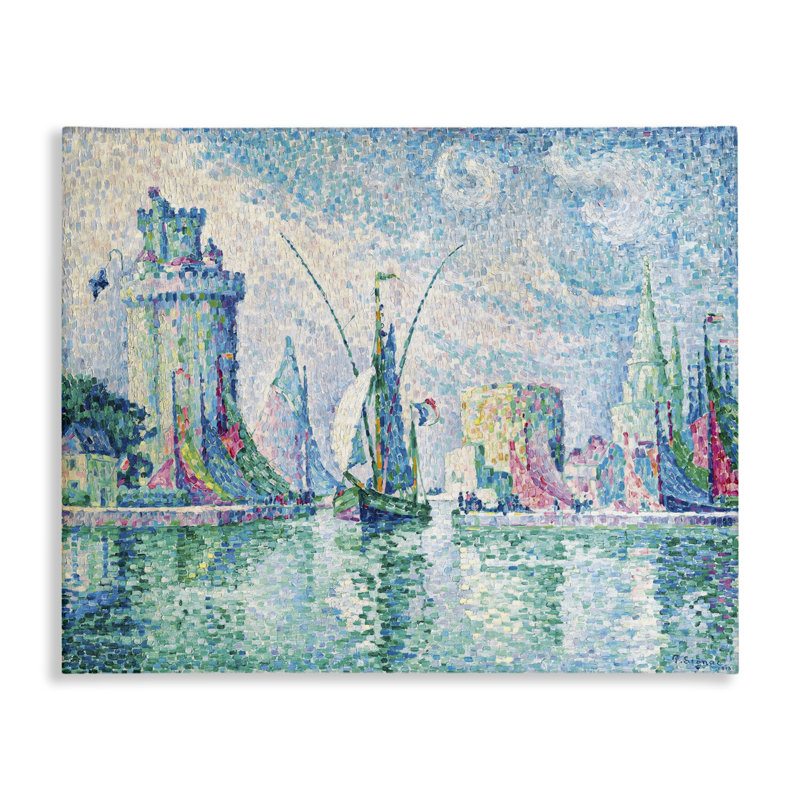 "La Rochelle", art mural classique sur toile signac par one1000paintings, H 24 po x l 30 po