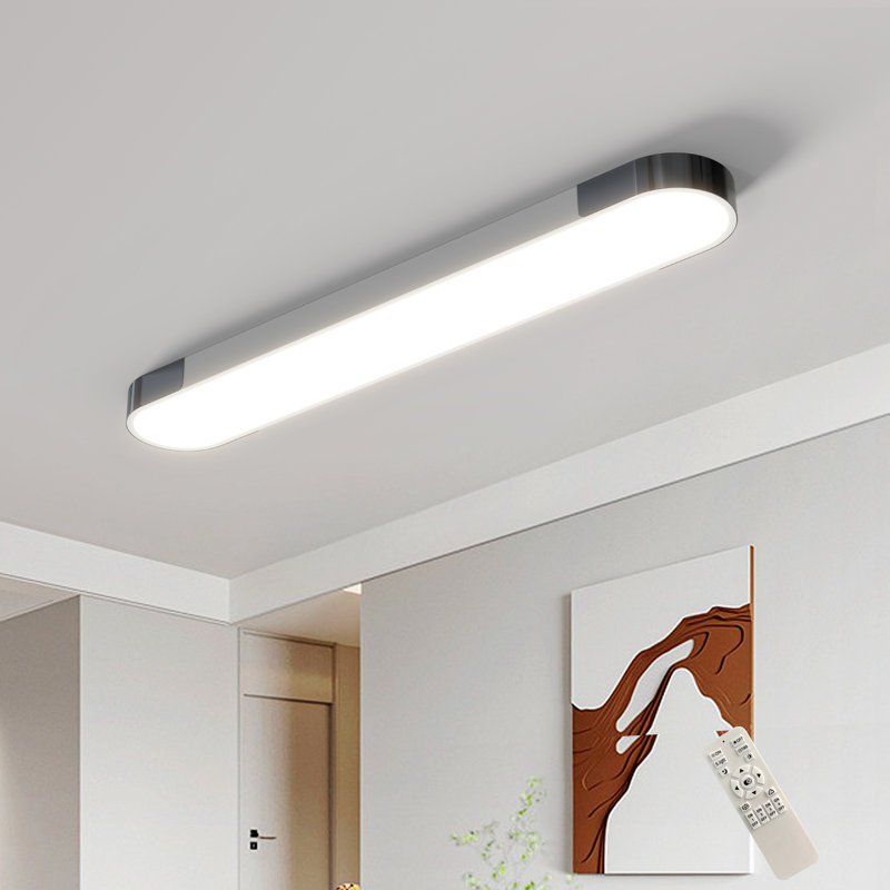 Muscato 1 - Light 39.4" Rectangle LED Flush Mount, White/Black