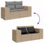  Ensemble de canapé de jardin avec accoudoirs réglables en rotin PE beige