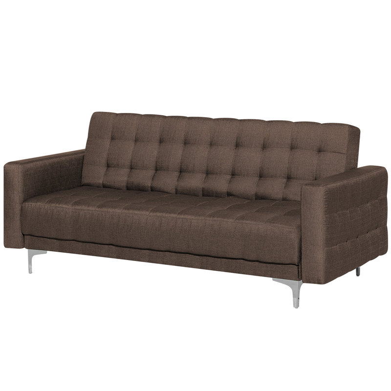 Dublin 3 Seater Velvet Sofa, Brown, Silver