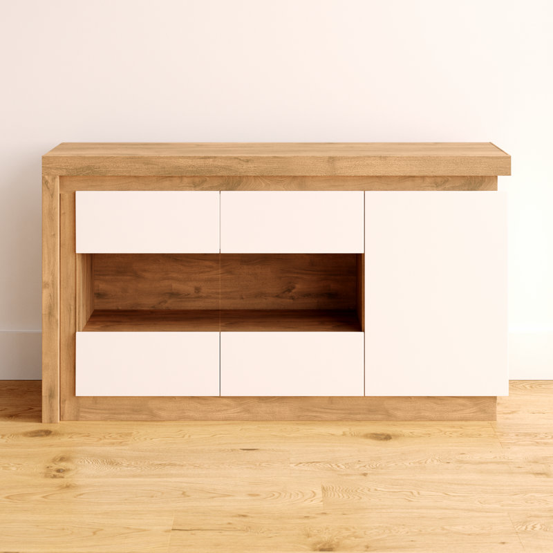 Glyndon Sideboard, Riviera Oak/White High Gloss