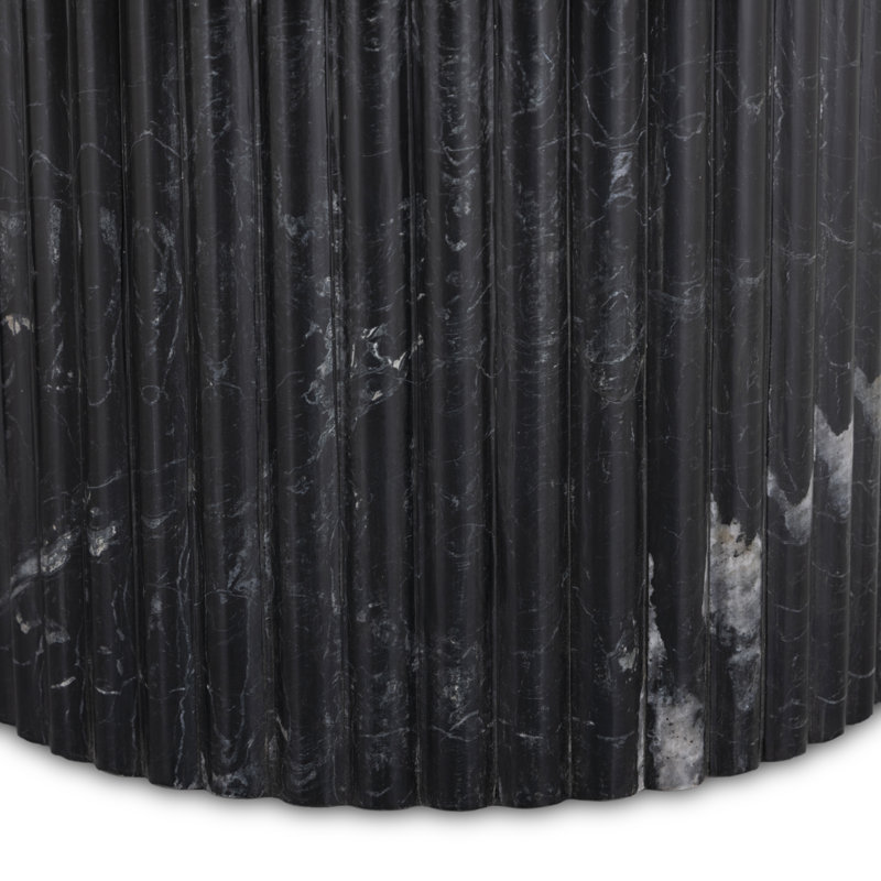 Oranda Marble Coffee Table, Black Scalloped