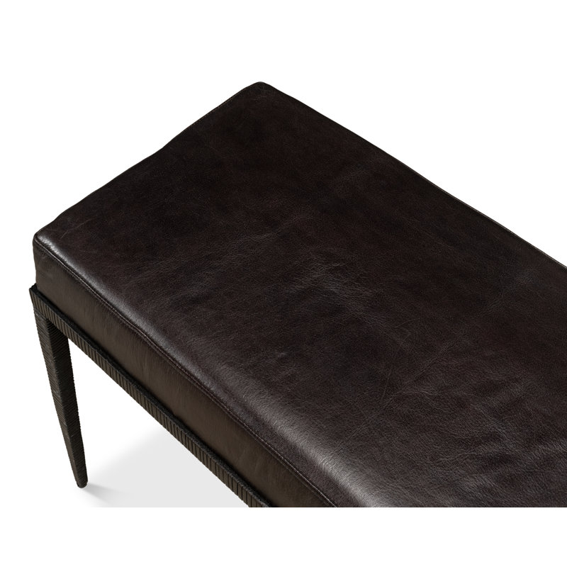 Duke Ridged Leather Bench