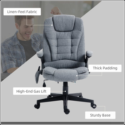 Fauteuil de bureau massant et vibrant à 6 points avec chauffage lombaire et support réglable pour un confort accru