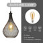 30cm Black Battery Operated LED Pendant Light with Metal Mesh Shade