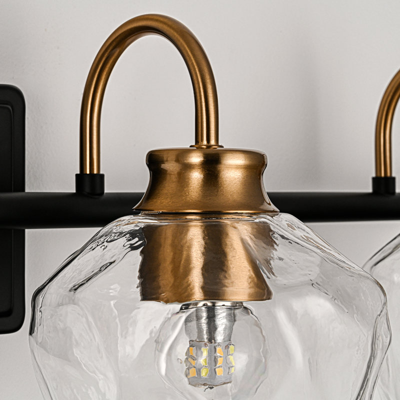 Éclairage pour meuble-lavabo à intensité variable Montalto, Quatre lumières, Noir mat / Or