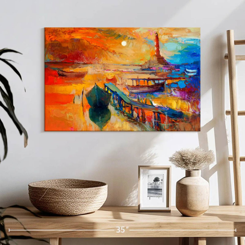 Aletra Lighthouse Sunset, 16" H x 24" W