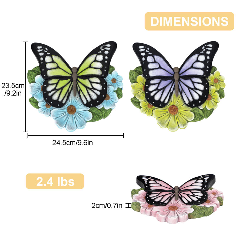Ensemble de 3 allées décoratives de jardin à chemin solaire 9,2 po