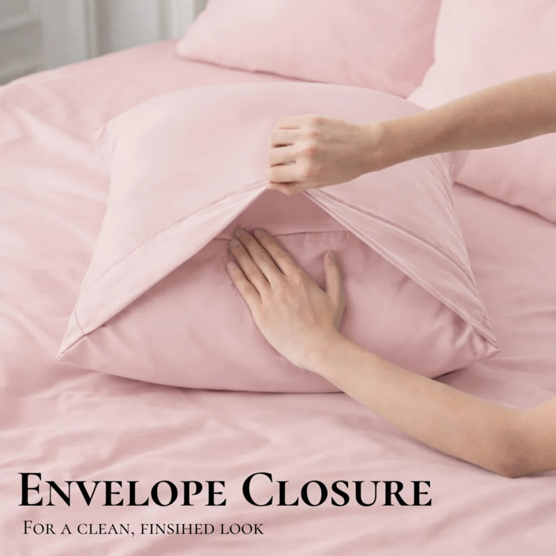 Ultra Soft Bamboo Sheet Set - 4 Pc Set - Wrinkle Resistant - Cooling Sheets with Deep Pockets, Pink