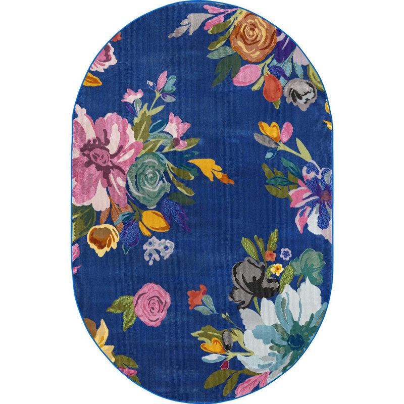 Corderro Floral Indoor Rug, Oval 4' x 6'