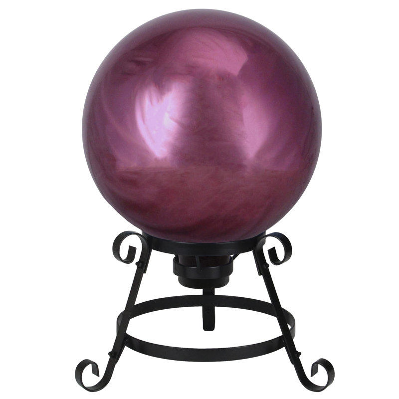 Balle de jardin extérieure brillante 10 po, Mauve
