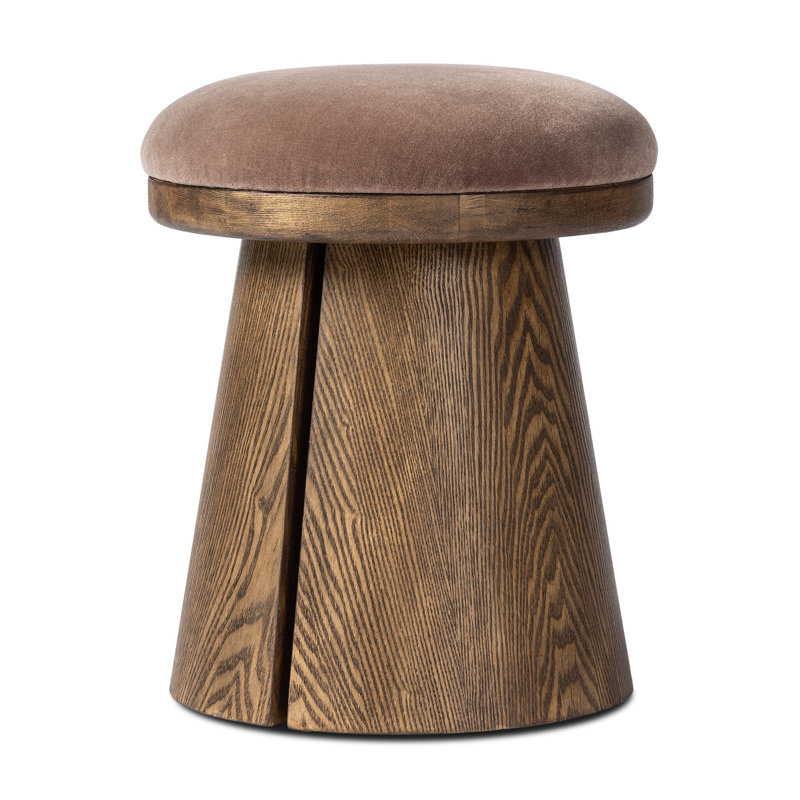 BEA Upholstered Accent Stool, Monte Mushroom