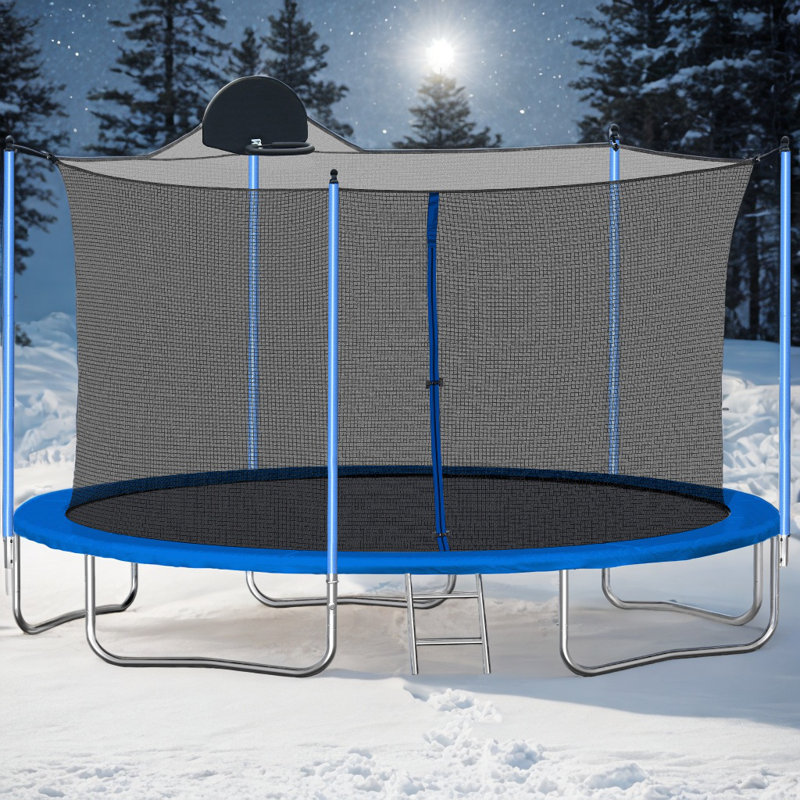 VAMOP Round Backyard Trampoline with Safety Enclosure