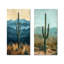 Cactus et montagnes I - Collection d'art floral sur toile 2 panneaux-224906816-224906823