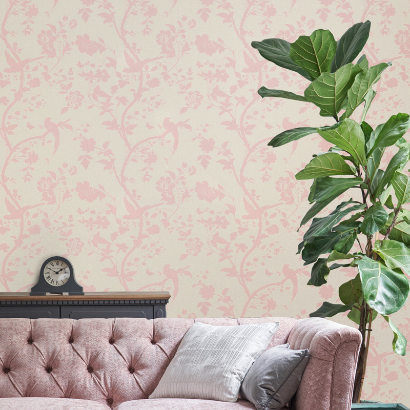 Rouleau de papier peint oriental Laura Ashley, Craie rose