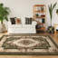 Tapis à motif floral vert / beige Ramsel-33341850