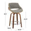 Tabouret de comptoir à hauteur fixe 24 po Palmona avec pieds en bois cintré et repose-pieds rond