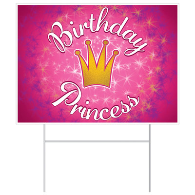 Plastic Birthday Princess Yard Sign