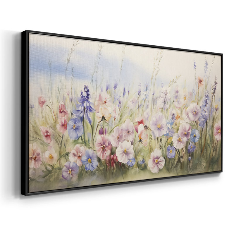 Botanical Series-CCxx - Toile tendue avec châssis tendue, prête à être accrochée, H 21 po x l 41 po, Blanc