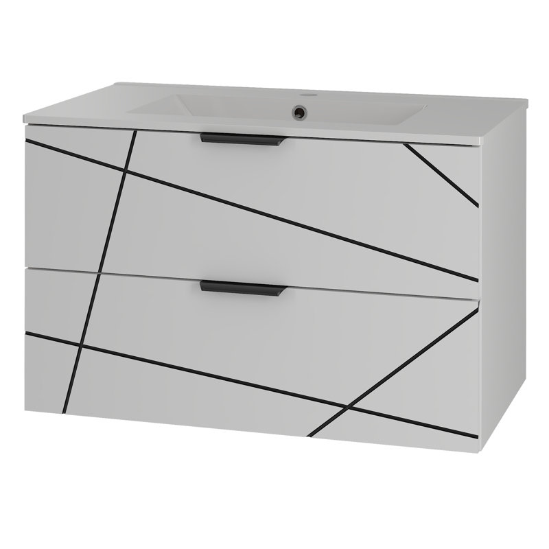 Aree Wall Mounted Required Bathroom Storage Furniture Set, White