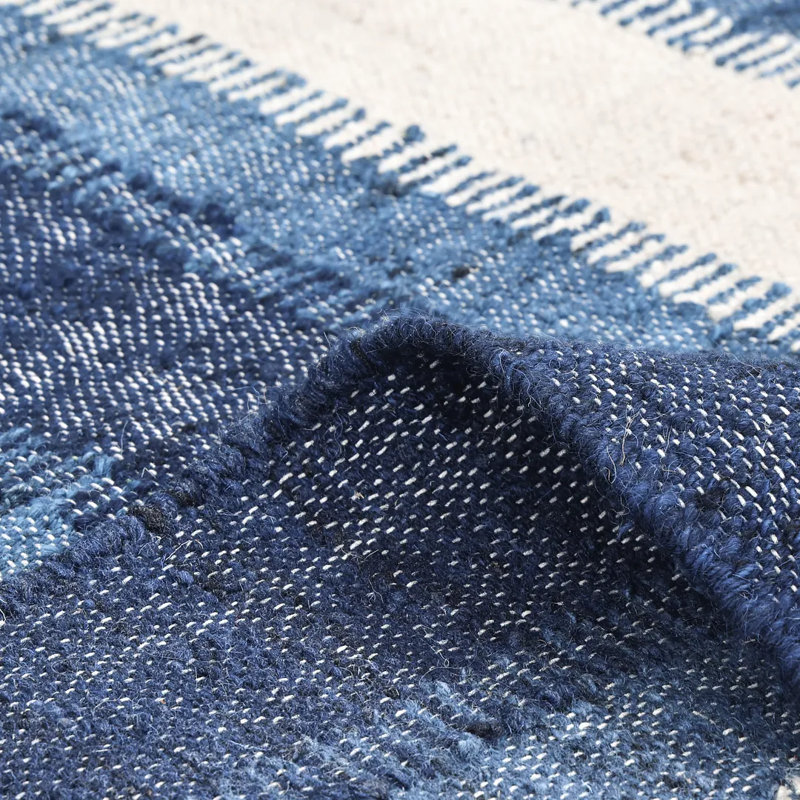 Levi Striped Area Rug in Blue, Rectangle 8' x 10'