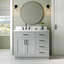 Meuble-lavabo simple en bois massif 42 po Tidworth avec plateau en quartz Carrara de 1,5 po-626085667-668100341-668100339