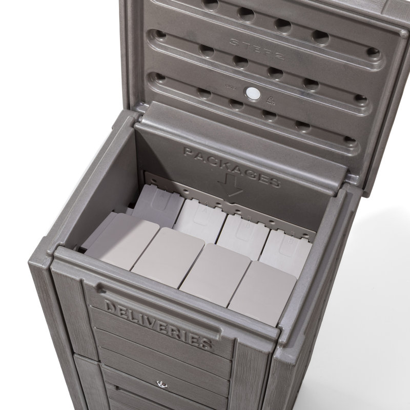 Large Dark Brown Lockable Plastic Package Delivery Box