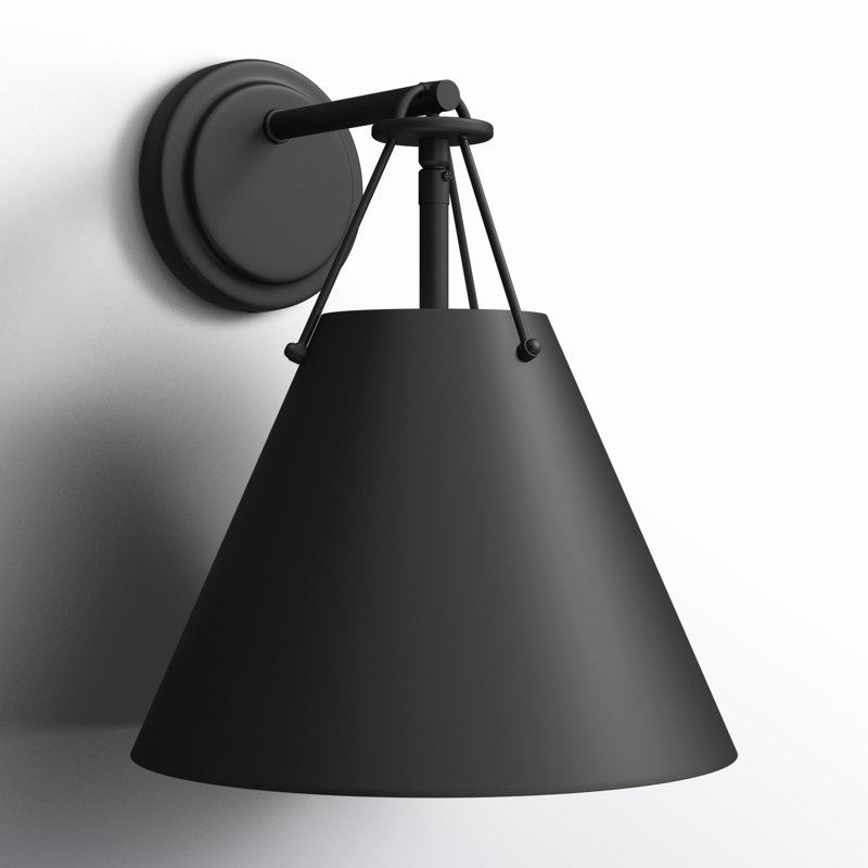 Kinston Armed Sconce, Matte Black, Matte Black