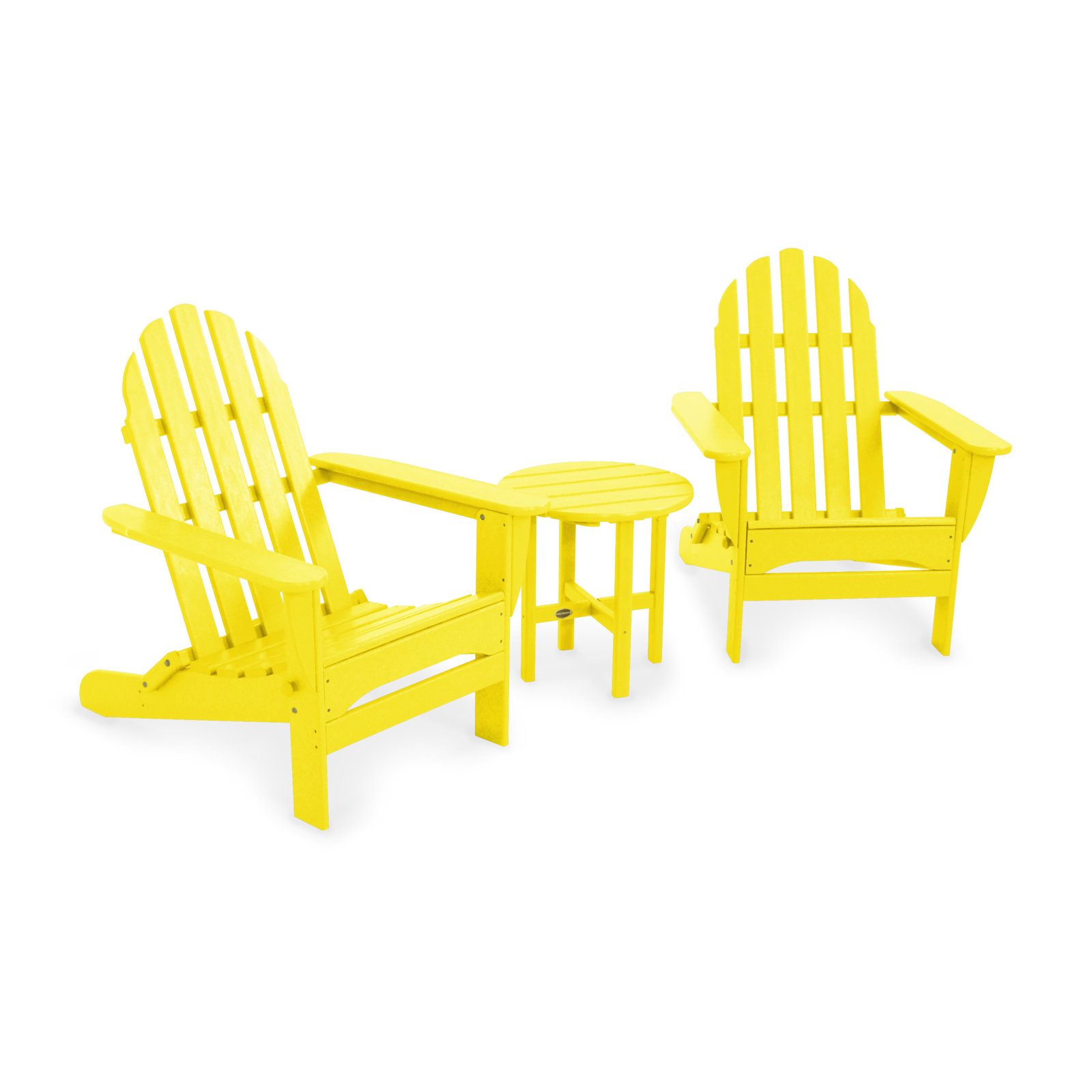 POLYWOOD® Classic Adirondack 2-Person Patio Seating Group, Lemon