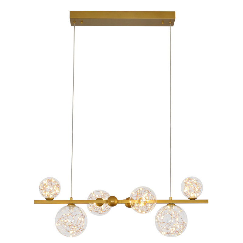43.3" Sphere & Stem 8-Light Chandelier, 47.2" H x 23.6" W x 11.41" D, 6