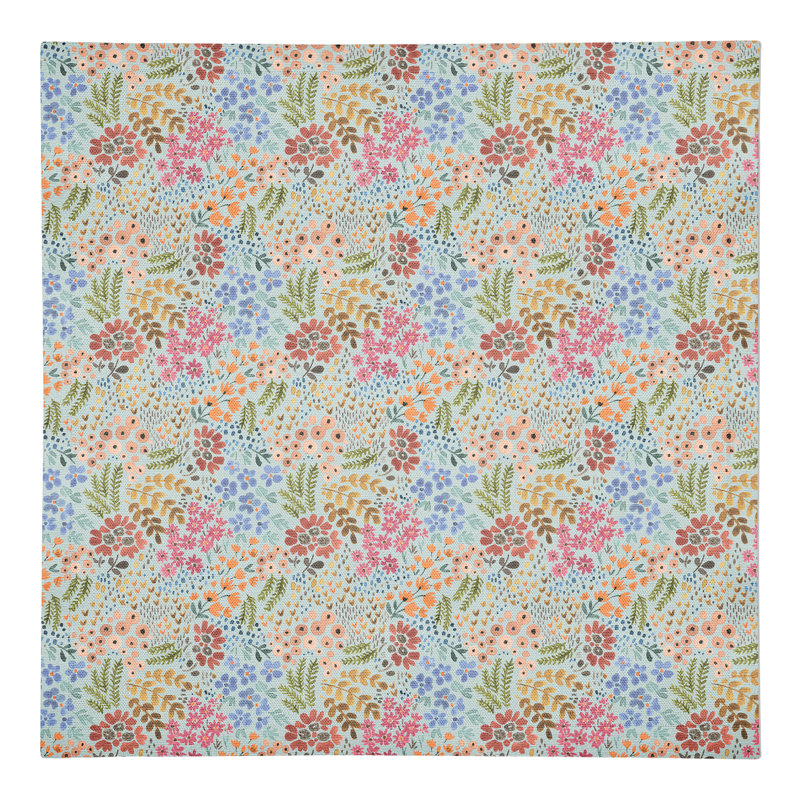 Serviette de table en coton 10 "Dicat Floral, Bleu