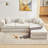 Modular Corduroy 3-Seat Sofa L Shaped Couch With Foldable Doublelayered Seat Cushion For Apartment-Compression Sofa In Box-1934665258