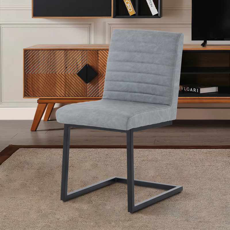 Arwand 48cm H Upholstered Upholstered Back Side Chair, Light Grey
