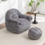 Fauteuil à billes, fauteuil à billes confortable avec support pour le dos, avec repose-pieds, fauteuil à billes en fausse fourrure pour adultes et enfants-784050855