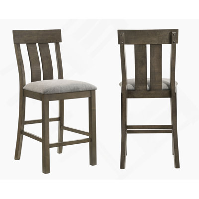 Chaises de salle à manger rembourrées deux pièces à hauteur de comptoir avec finition en bois riche pour une mise à jour intemporelle de la salle à manger