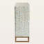 Armoire de rangement Providence multicolore bohème avec incrustation de nacre et structure en métal doré