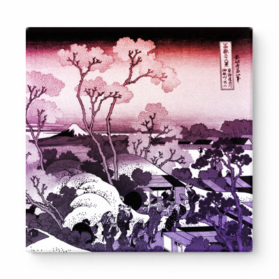 Cherry Blossoms at Goten-yama Hill, Shinagawa on the Tōkaidō (c. 1831–32) — Square Canvas Wall Art