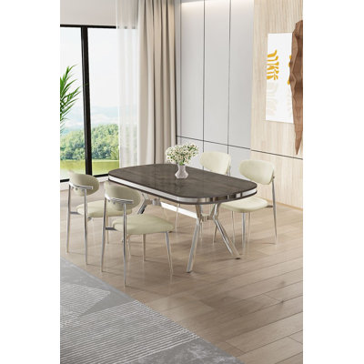 Ensemble de table et chaises de salle à manger (5 pièces)