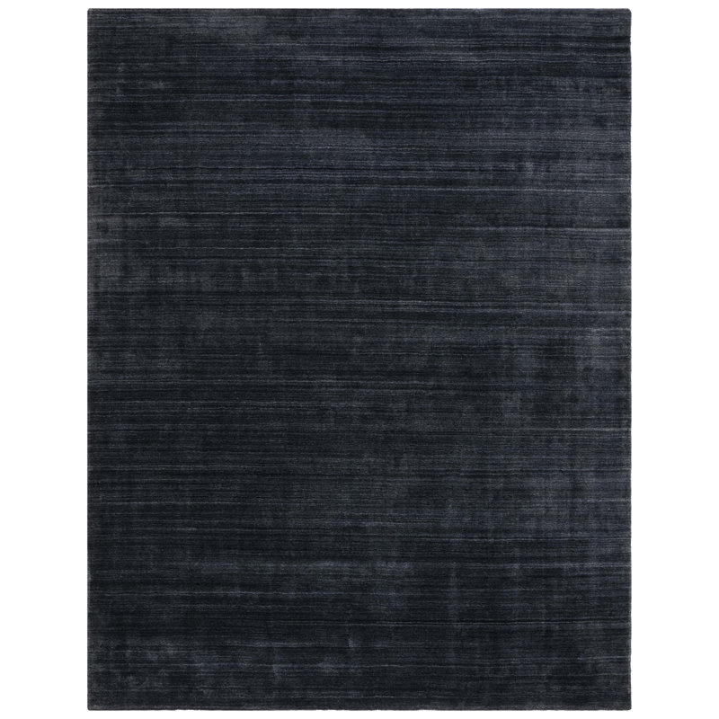 Mcelroy Hand-Woven Flatweave Anthracite Area Rug, Rectangle 8' x 10'