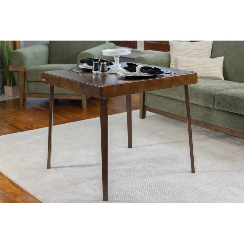 Table de puzzle pliante Stakmore, bois espresso, tissu intérieur en feutre, rangement supérieur amovible, conception peu encombrante