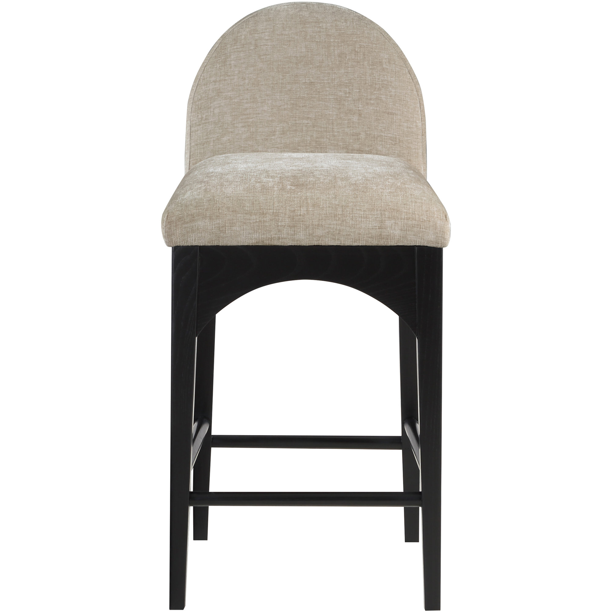 Beppo Counter Stool, Black, Beige Chenille
