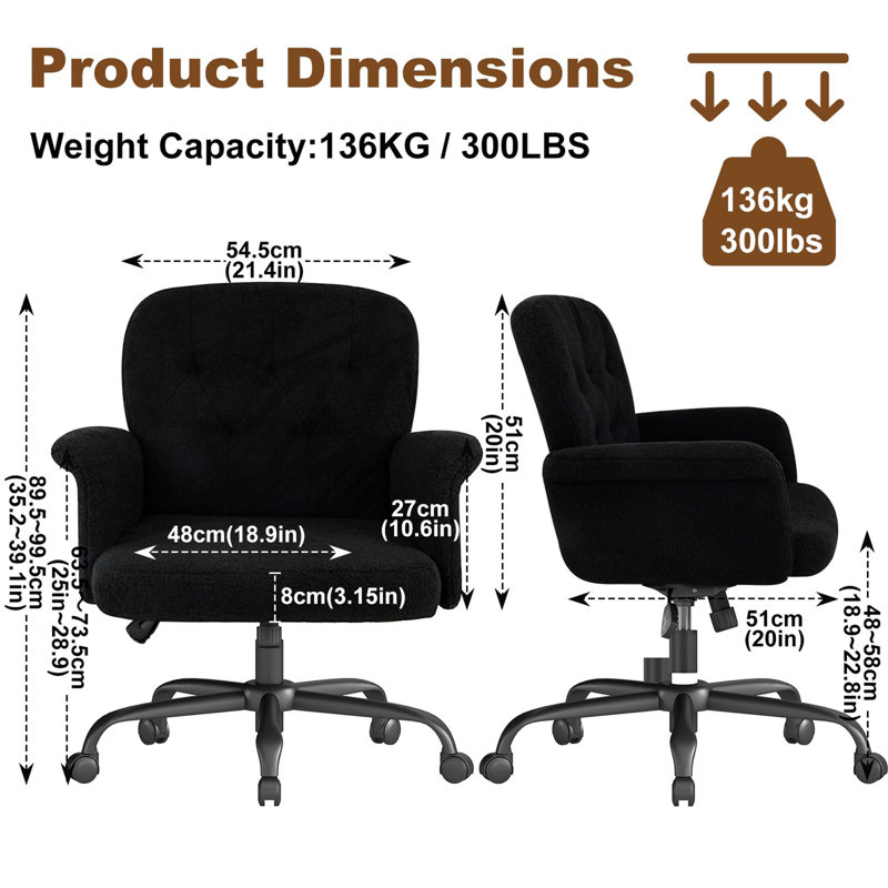 Office Chair, Black, Black