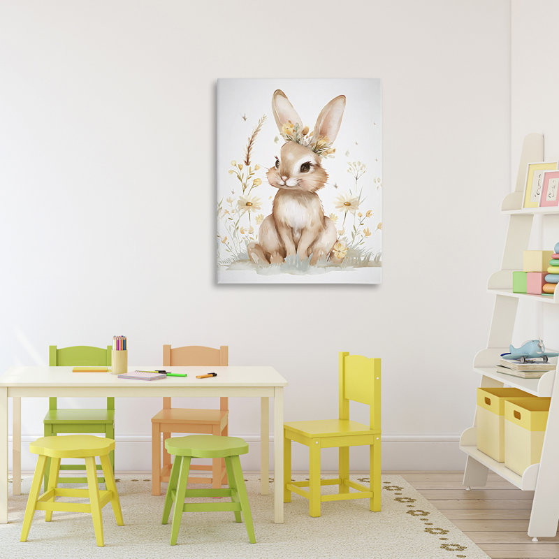Toile fantaisiste de lapin, conception de Ramona Murdock, H 30 po x l 24 po